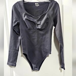 Dark Gray compression body suit Size large  snap closure. New